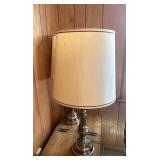 Pair of brass lamps