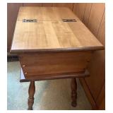 Side table with hinged lid for storage