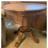 Oak round side table