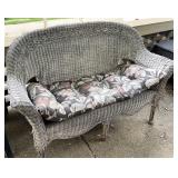 White wicker loveseat
