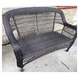 Resin wicker loveseat