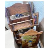 Wood  shelf and prints