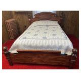 Full size bed with linens