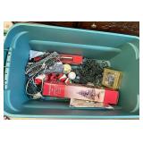 Tote of Christmas lights and more