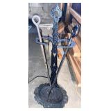 Fireplace tool holder and pokers