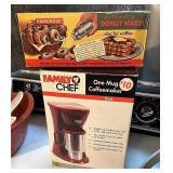 Doughnut maker and coffee maker