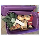 Tote of miscellaneous Christmas