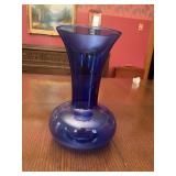Blue glass vase