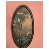 Primitive oval farm picture