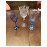 Three glass stemware