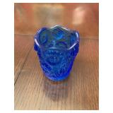 Blue floral glass