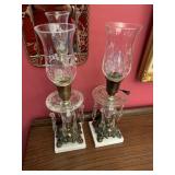 Two glass lamps