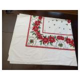 Approximately 60 x 72 tablecloth has some stains