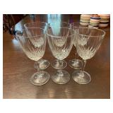 Six stemware glasses
