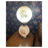 Two bulb glass lamp