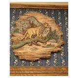 Mountain lion ceramic plaque