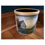 Hand painted mail pouch barn crock