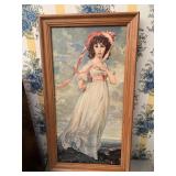 Girl painting in frame