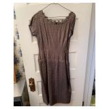 Vintage striped dress with a bow on it