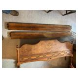 Walnut footboard and rails missing the headboard