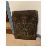 Antique copper fireplace cover