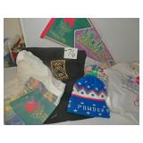 Blanket, hat, 4 t-shirts (3 new old stock),