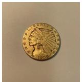 1909 Indian head gold five dollar coin Almost