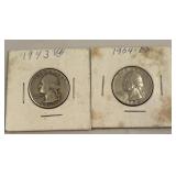 1943, 1954 quarters
