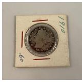 1910 V nickel Liberty head