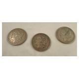 1879, 1896 S, 1921 Morgan/liberty head silver