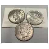 Peace liberty dollars 1923 x3