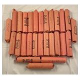 27 rolls wheat pennies Miscellaneous years