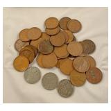 1909 to 1943 wheat pennies  (33ct)