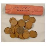 1930 to 1939 wheat pennies (27ct)