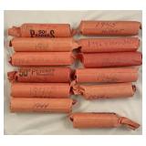 12 misc. Rolls 1940s wheat pennies