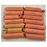 14 rolls 1950s wheat pennies