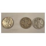 1940, 2-1941 liberty walking half dollars
