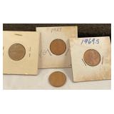1911, 1925, 1969S, 1960 pennies