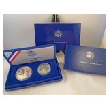 1986 liberty half dollar and silver dollar