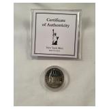 1986 New York mint half dollar