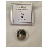 1986 New York mint half dollar