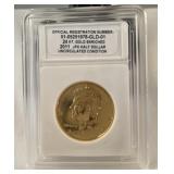 2011 JFK 24kt. gold half dollar/uncirculated