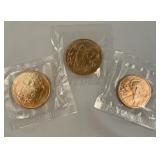 3-full copper commemorative coins, George W.