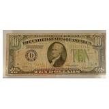1928 B Series $10 federal reserve note
