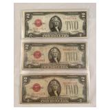 1928D, 1928D and 1928S $2 Read/silver certificate