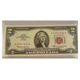 1963 two dollar red/certificate