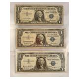 3-1957 One dollar silver certificates