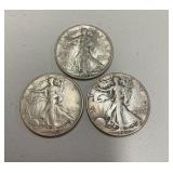 1944S, 1945 and 1946 walking liberty half dollars