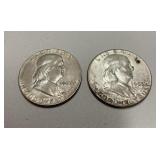 1963D and 1963 Franklin half dollars