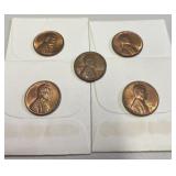 1950D and 1956D x4 wheat pennies AU